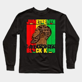 Juneteenth Black King Freedom Menalin 1986 African Men Long Sleeve T-Shirt